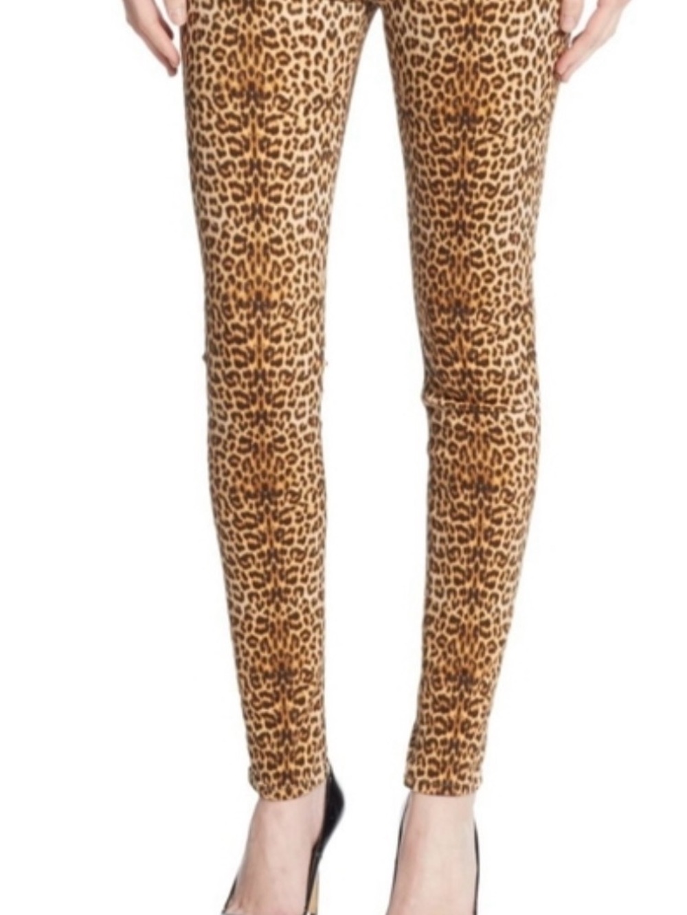Hudson Jeans Leopard Print Skinny Pants in Brown